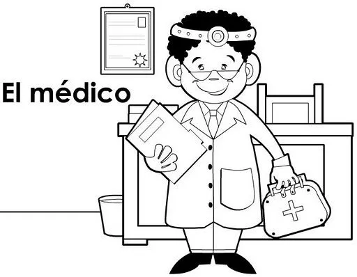 COLOREAR PROFESIONES: Bombero, panadero, médico y maestra