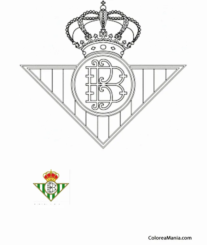 Colorear Real Betis balonpie (Escudos equipos de Fútbol), dibujo para  colorear gratis