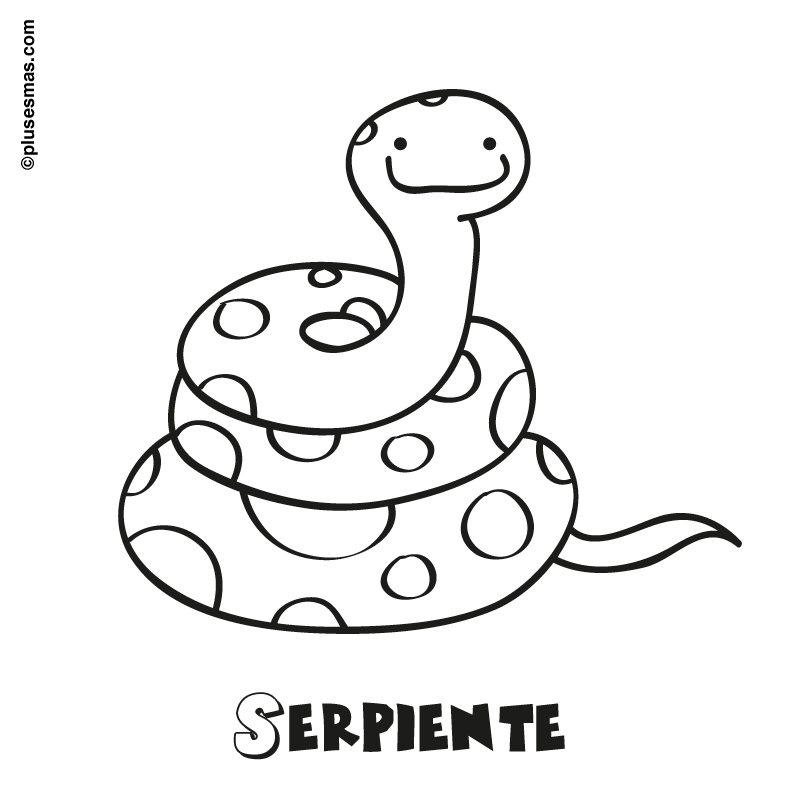 Colorear una serpiente. Colorear con niños. Ocio en casa ...