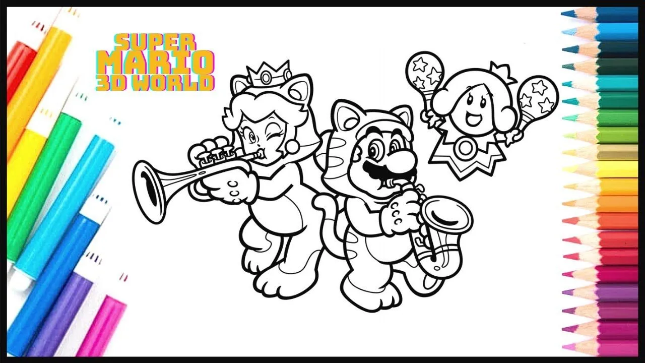 Colorear a Super Mario 3D World/Coloring Pages for kids/Dibujos Faciles  Paso a Paso/Super Mario Bros - YouTube