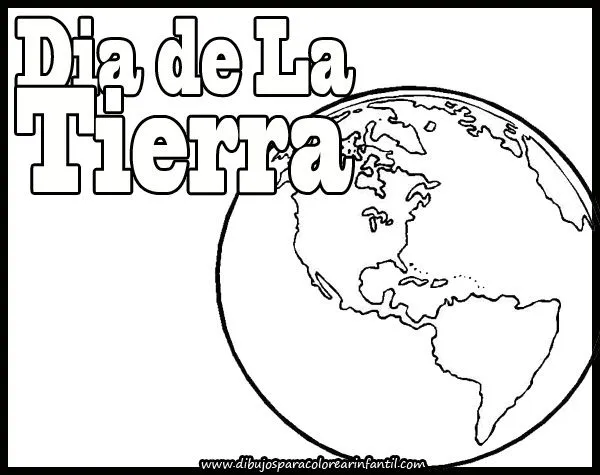 Colorear Dia de La Tierra ~ Dibujos para Colorear Infantil