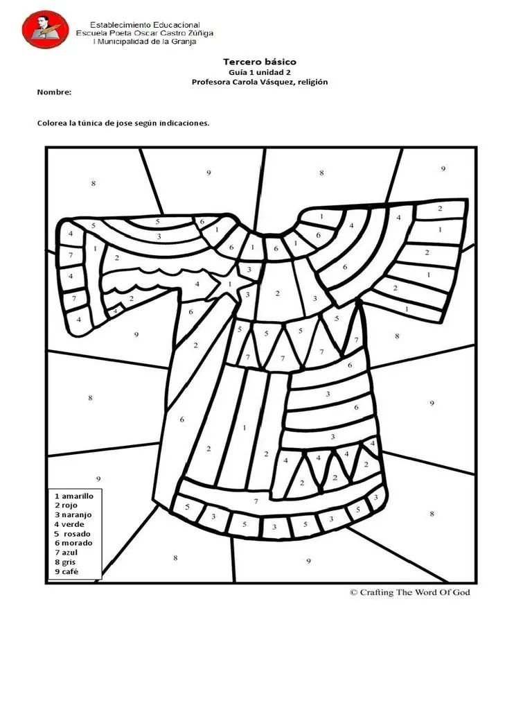 Colorear Túnica de José | PDF | Medios de arte | Materiales artisticos