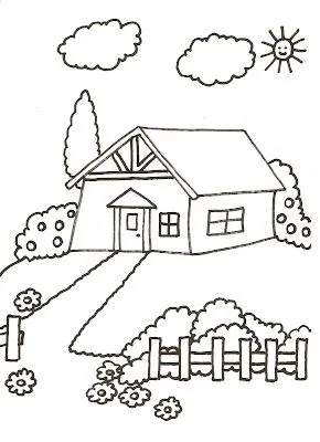  ... COLOREAR.COLOURING DRAWINGS FOR KIDS: Dibujo para colorear de una casa