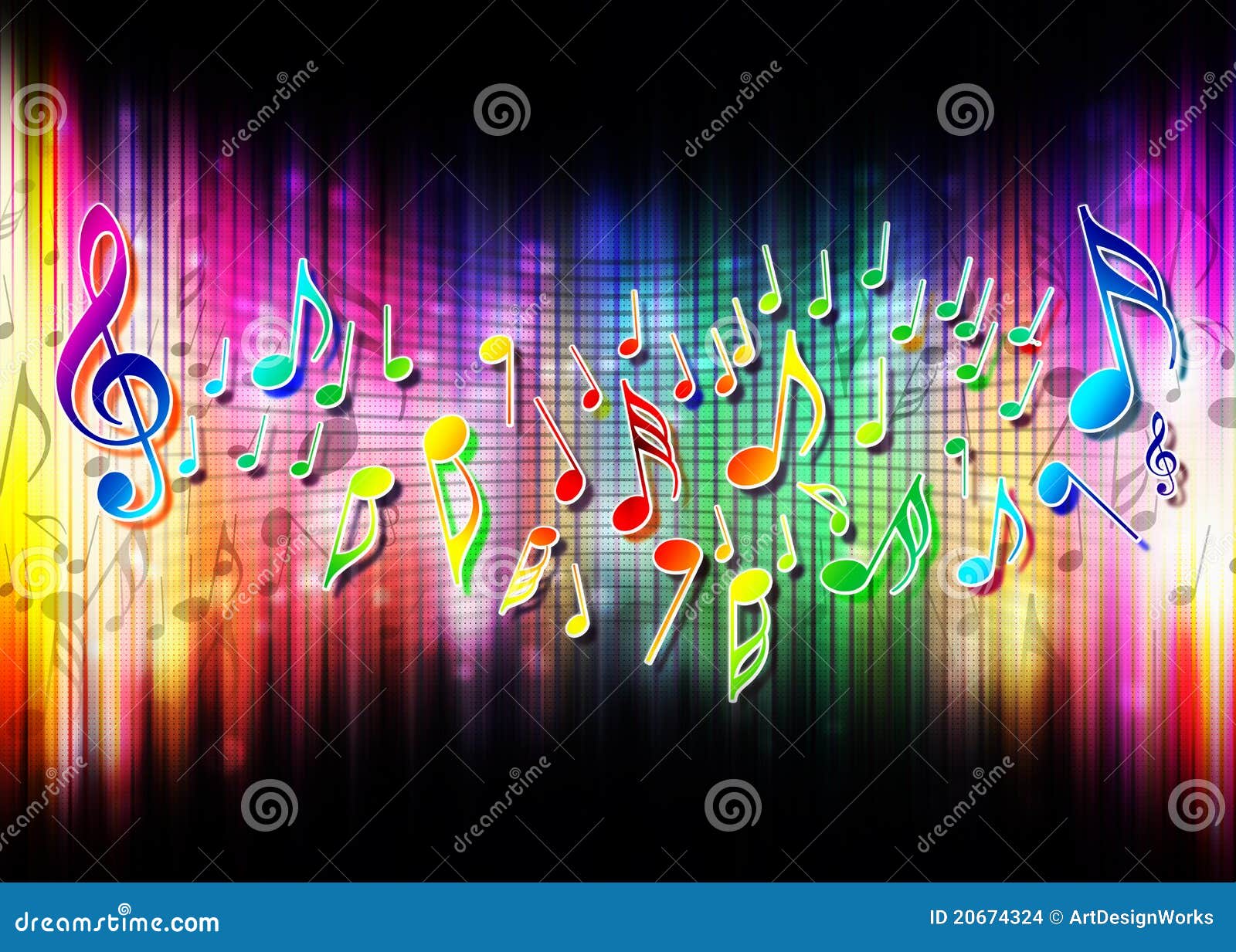 Colores Abstractos De La Magia Del Fondo De La Música Imagenes de ...