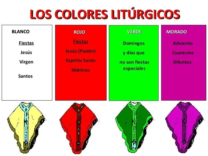 Colores liturgicos y ornamentos