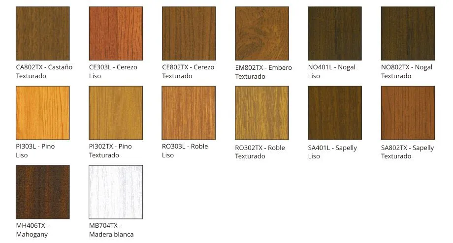 COLORES MADERA : CORTIZO - Aluminium