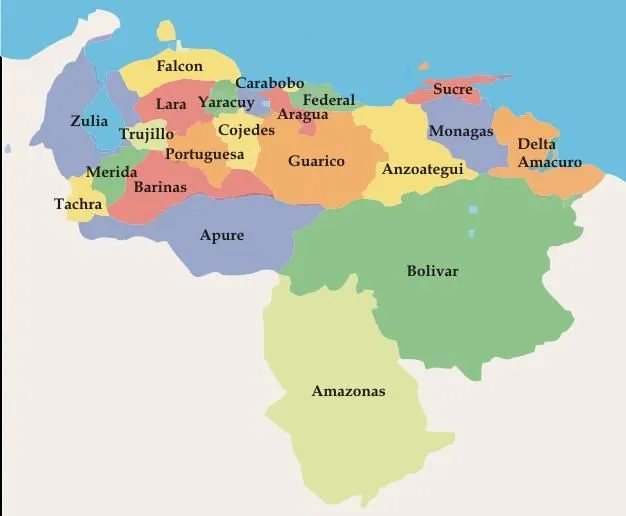 Colores del mapa de venezuela - Imagui