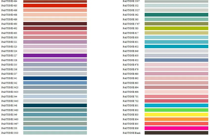 Colores pantone - Quaronline