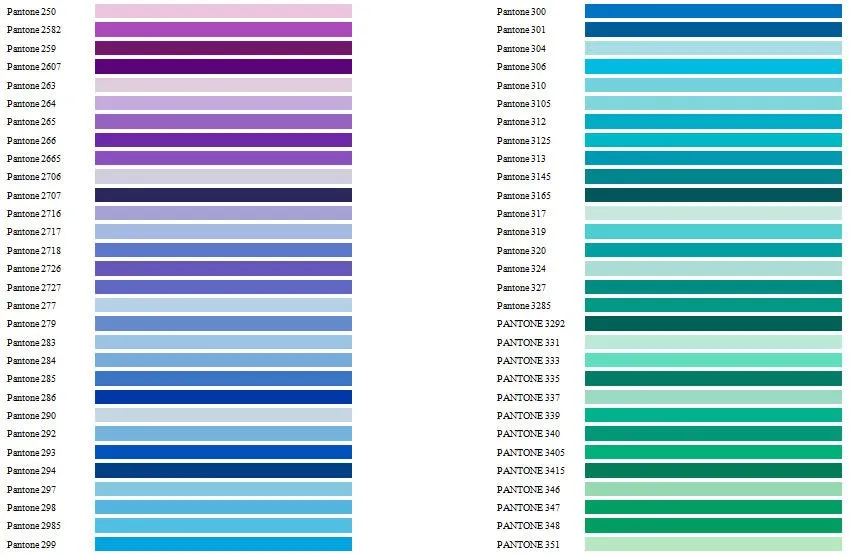 Colores pantone - Quaronline