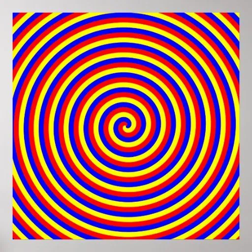 Colores primarios. Espiral brillante y colorido Poster de Zazzle.