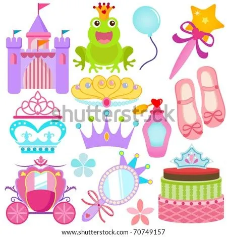 A Colorful Set Of Vector Icons : Sweet Princess Set - 70749157 ...