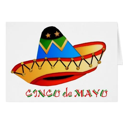 Colorful Sombrero Cinco de Mayo Greeting Card from Zazzle.