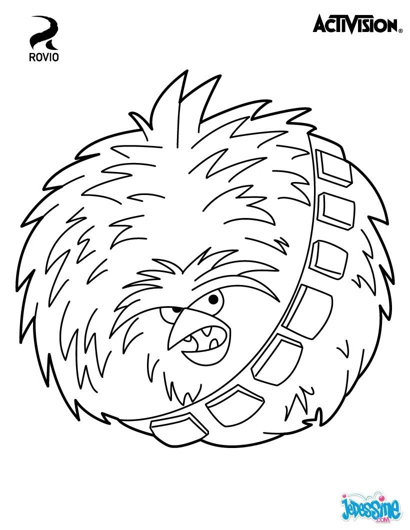 Coloriage ANGRY BIRDS - Chewbacca - Angry Birds Star Wars