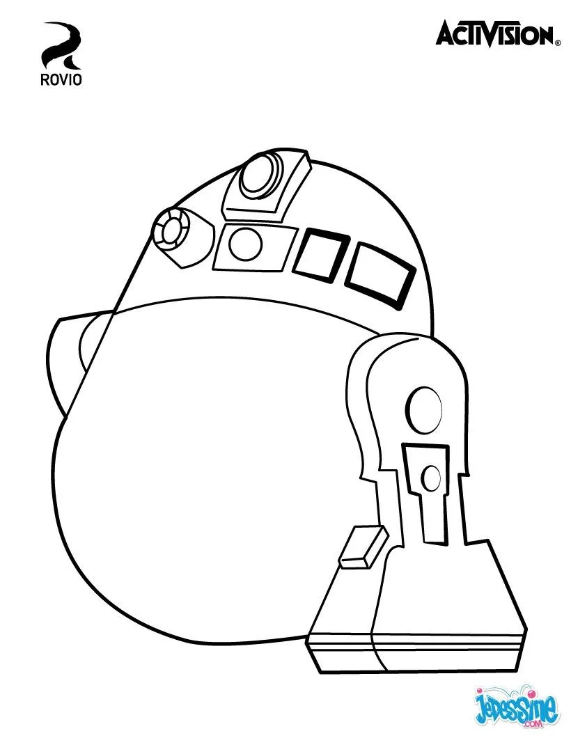 Coloriage ANGRY BIRDS - R2D2 - Angry Birds Star Wars