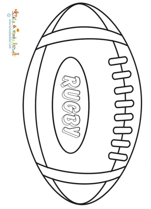 Coloriage ballon de Rugby sur Tête à modeler