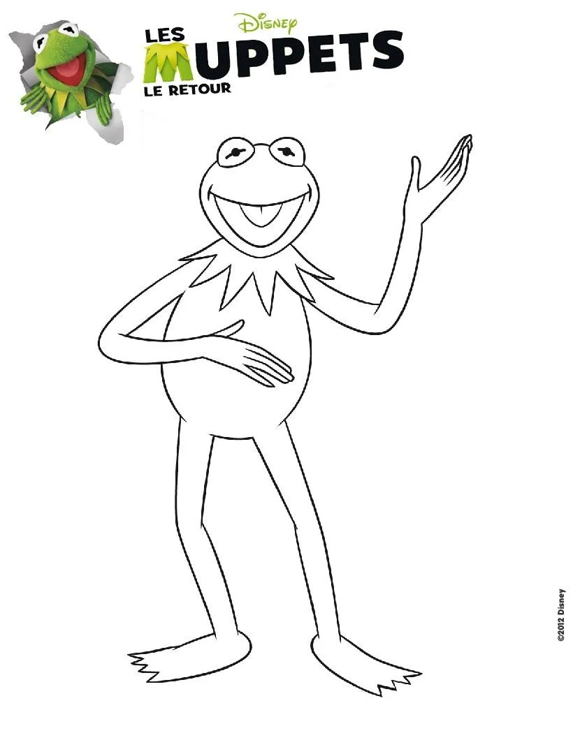 Coloriage DISNEY - Muppets - KERMIT la Grenouille