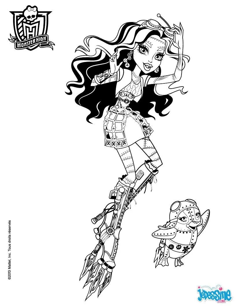 Coloriage MONSTER HIGH - Robecca Steam et Captain Penny