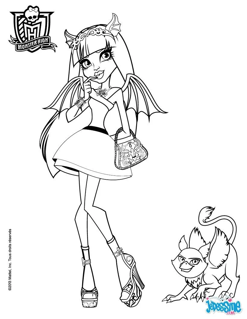 Coloriage MONSTER HIGH - Rochelle Goyle et Roux