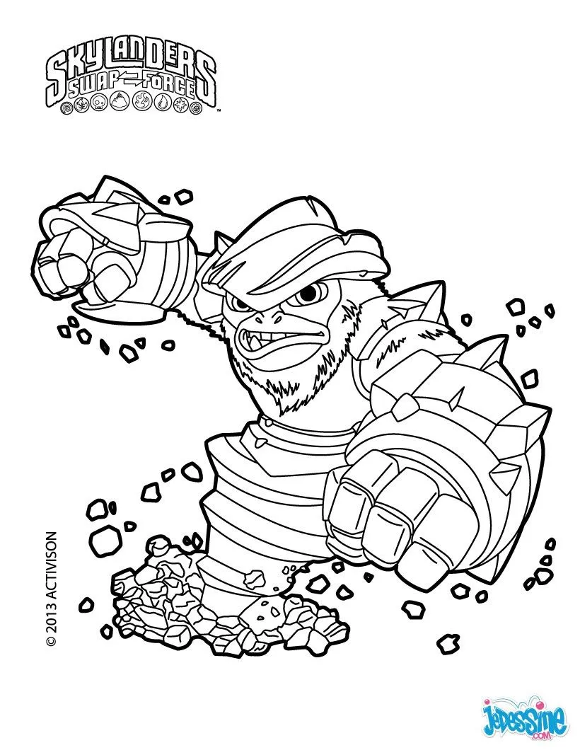 Coloriage SKYLANDERS SWAP FORCE - Grilla Drilla