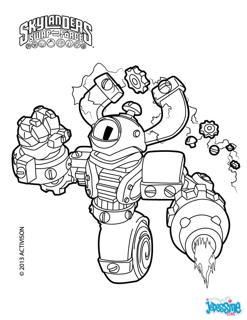 Coloriage SKYLANDERS SWAP FORCE - Roller Brawl