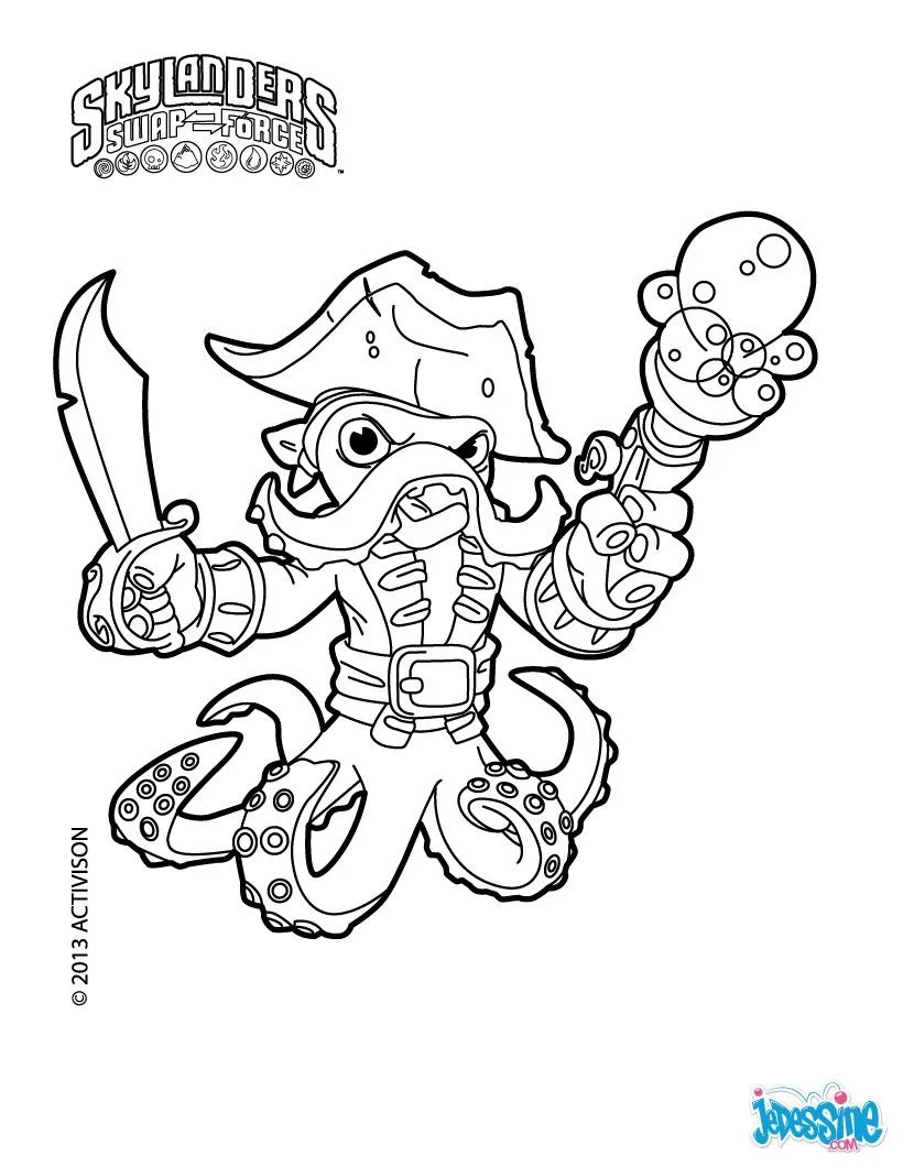 Coloriage SKYLANDERS SWAP FORCE - Wash Buckler