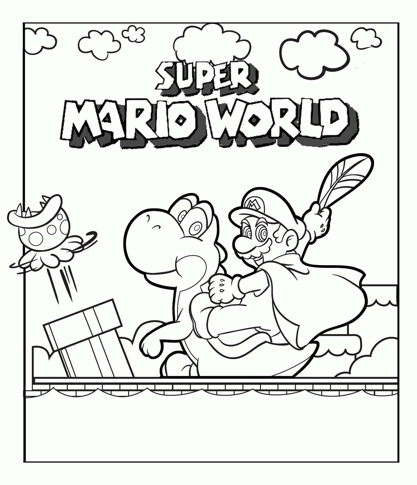 Coloriages-mario-bros-2 - Animals Coloring pages for kids - Just Color  Niños : Dibujos para colorear para niños