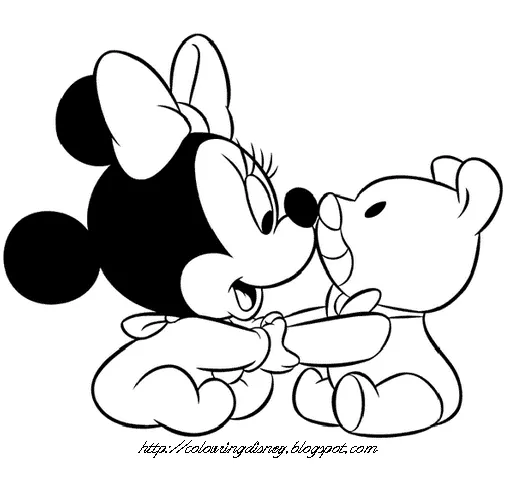 COLORING PAGES OF BABY MICKEY, BABY MINNIE AND BABY DAISY - DISNEY