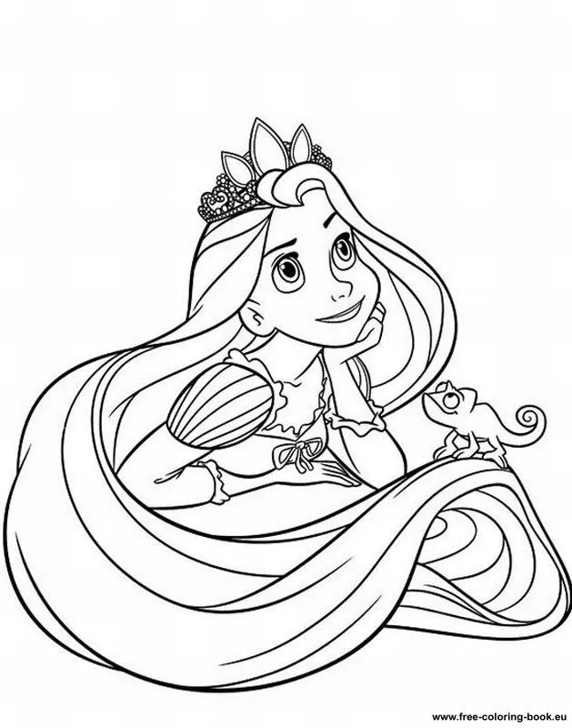 Coloring pages Tangled (Disney) - Rapunzel - Page 1 - Printable ...