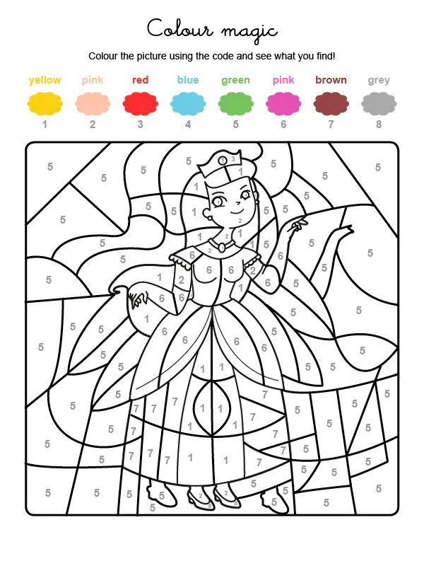 Colour by numbers: una princesa