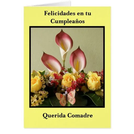 Comadre del querida de los cumpleaños del en tu de tarjeta de Zazzle.