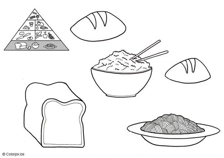Comida balanceada para colorear - Imagui