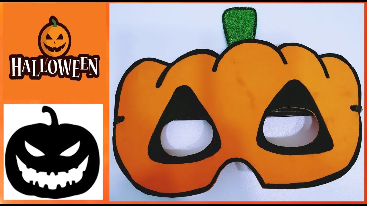 CÓMO HACER UN ANTIFAZ PARA HALLOWEEN EN FORMA DE CALABAZA PARA NIÑOS!/  HALLOWEEN 2021! - YouTube