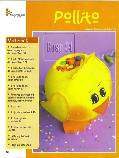 Compartiendo con mis amigas ♥: ♥ Dulcero Pollito (Con esferas )