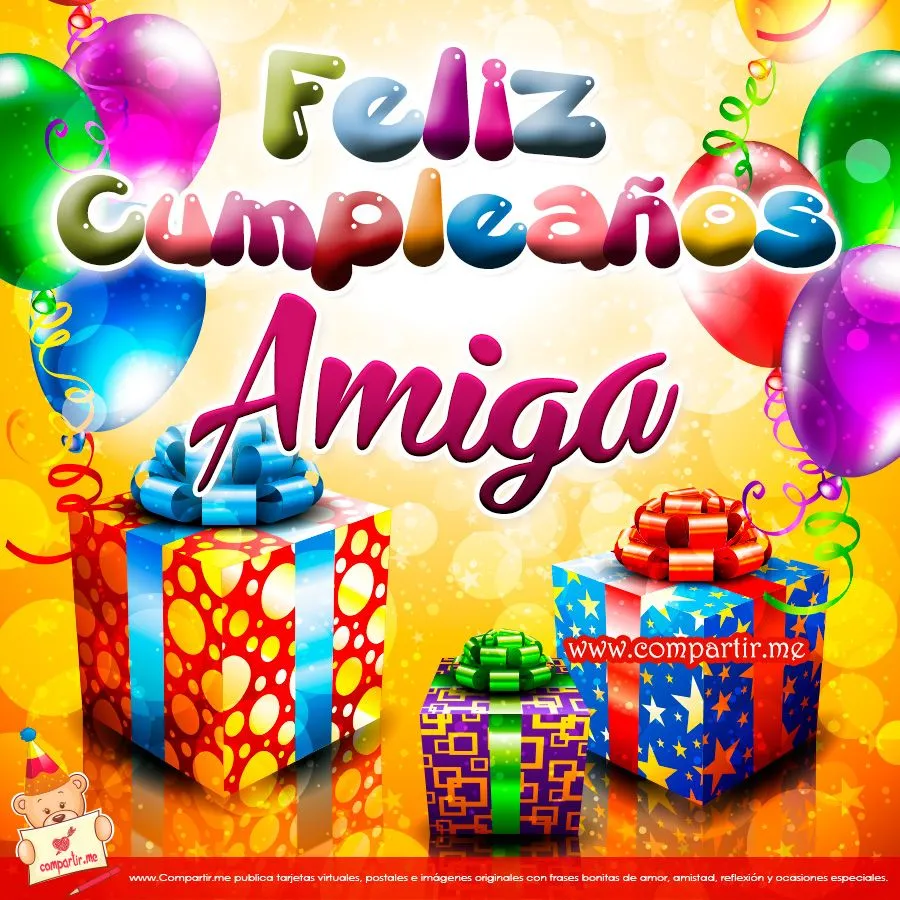 Compartir.me: Postal de cumpleaños bonita para una amiga