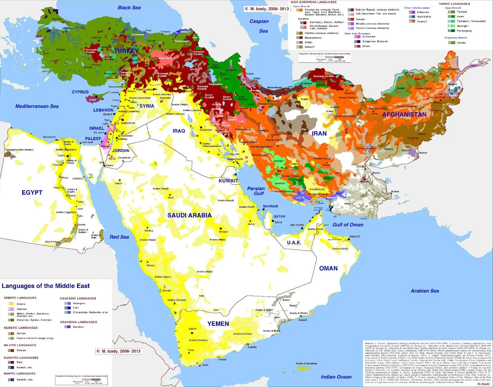 El complejo mapa lingüistico de Oriente Medio. Y no, no todo el ...