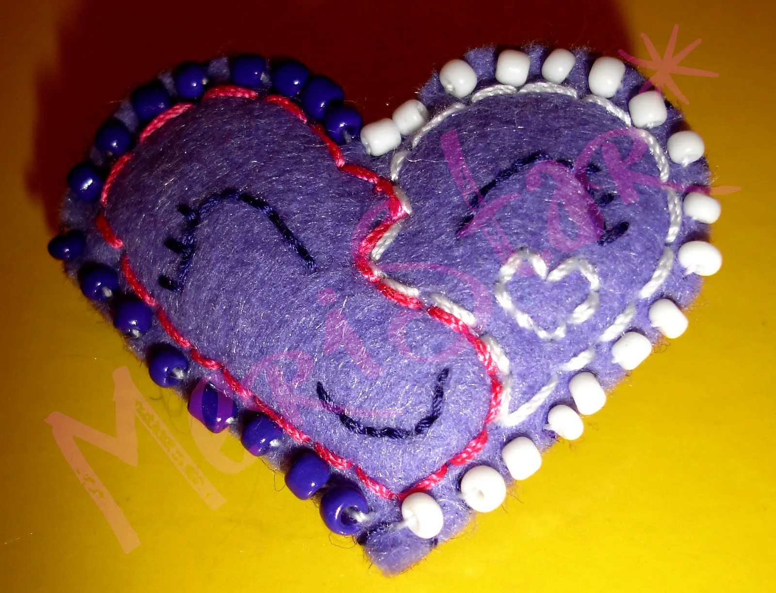 Complementos MeriStar: Nuevo broche! Corazón morado con detalle