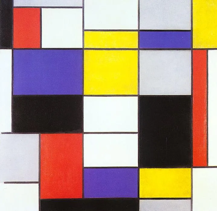 Composición A", óleo sobre lienzo de Piet Mondrian (1872-1944 ...