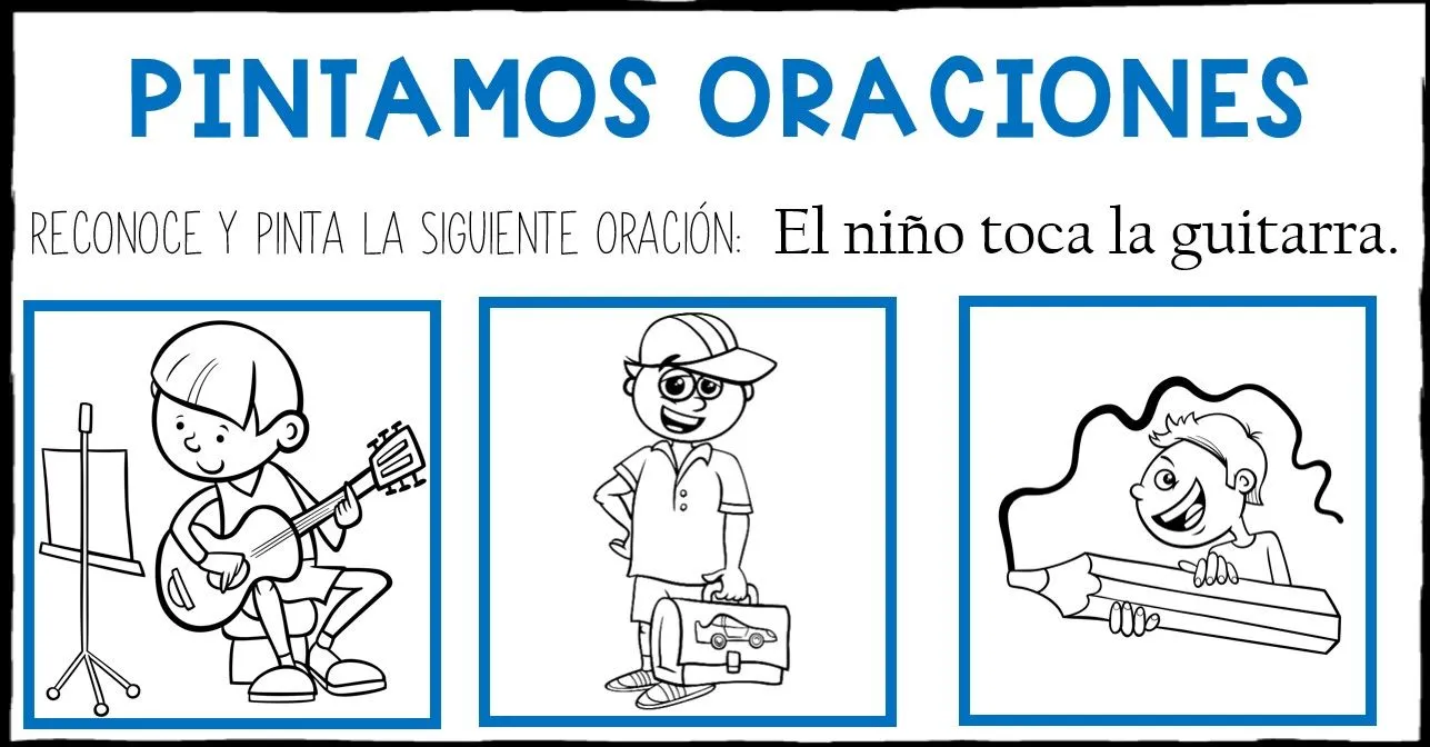 comprensión y formación de oraciones simples Bonita actividad pintamos  oraciones