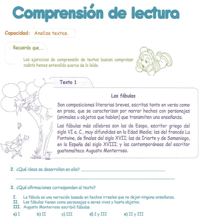 Comprensión de Lectura para niños 4° Grado Primaria | Razonamiento ...