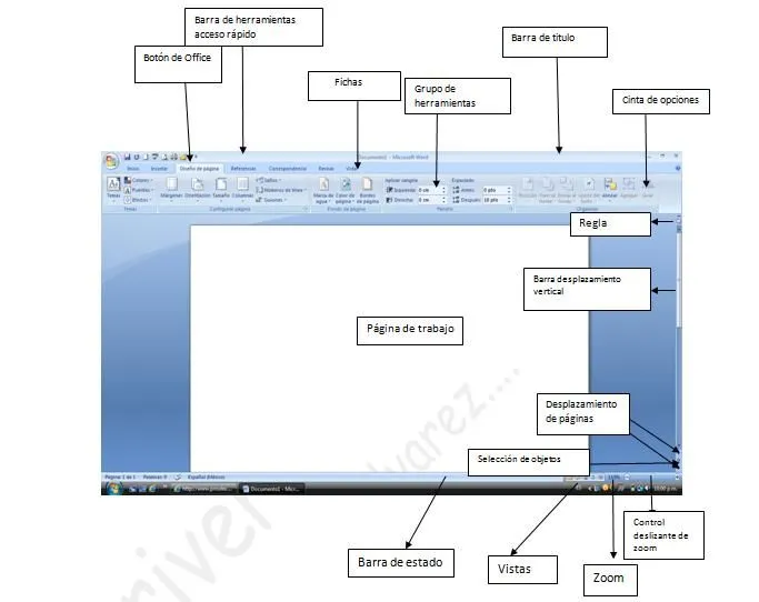 compucam: Partes de hoja de Word