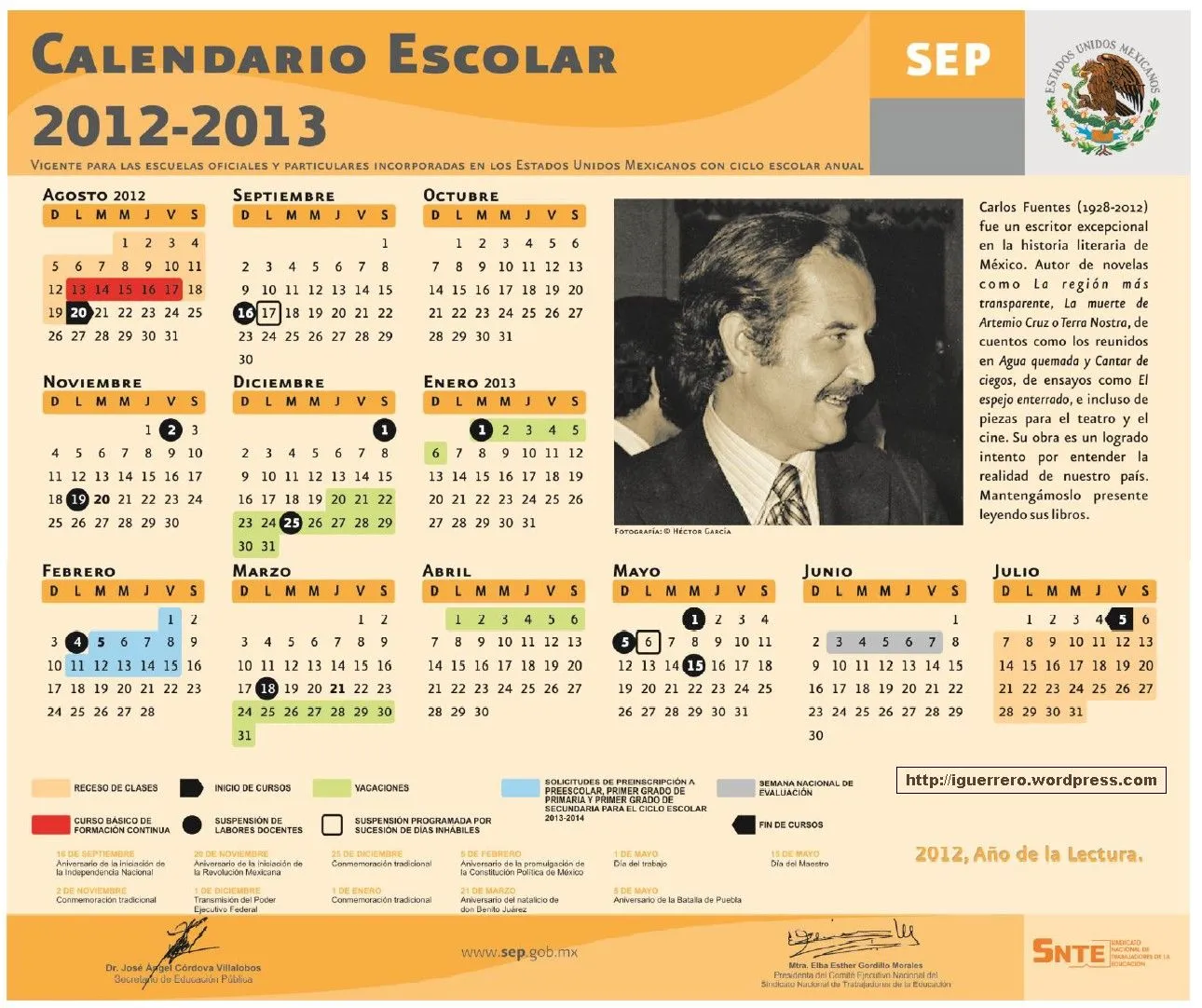 Comunicación Educativa 3o Matemáticas CEUJA: CALENDARIO ESCOLAR 2012-