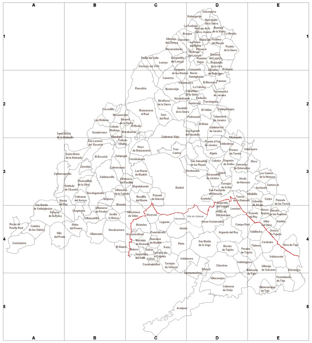 Comunidad de madrid mapa mudo - Imagui