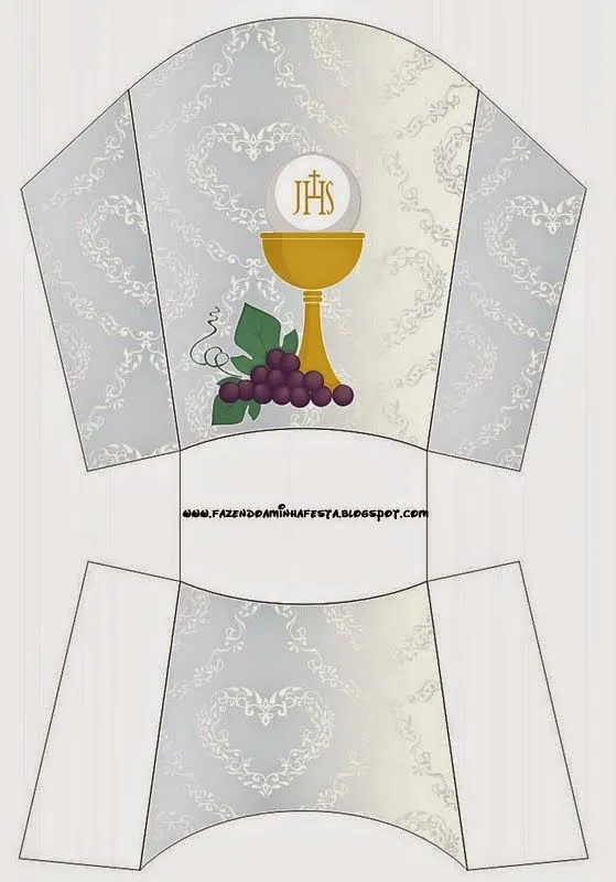 Primera Comunión: Cajas con Diseño en Plateado y Ángeles de ...