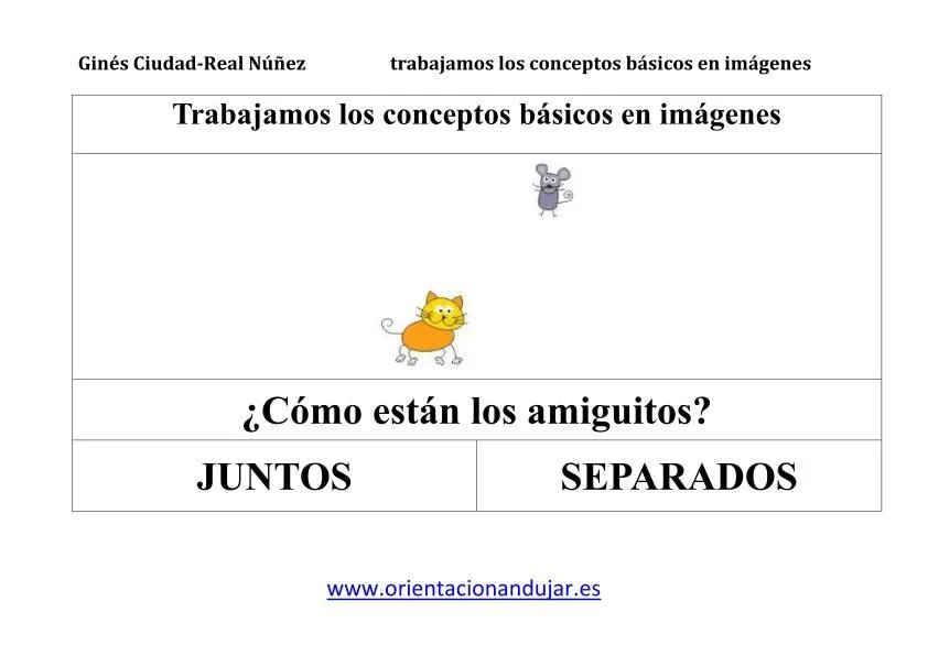 Trabajamos los conceptos básicos en imágenes -Orientacion Andujar