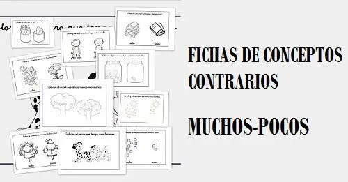 Conceptos contrarios, Fichas para trabajar y colorear conceptos ...