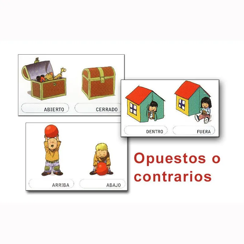 Trabajamos conceptos opuestos con los niños. Ejercicios para trabajar en  casa - Atención Temprana