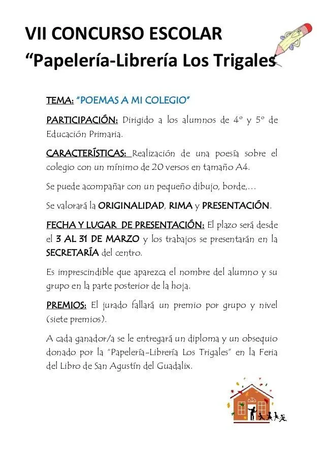 Concurso escolar poemas a mi colegio