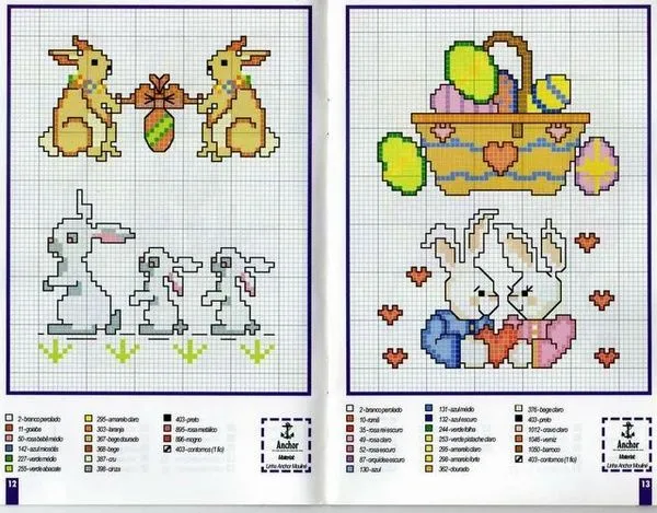 Conejos, esquemas punto de cruz | Tu Punto de Cruz
