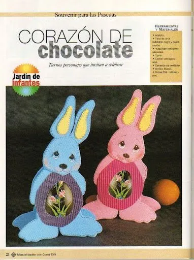 Conejitos de pascua en goma eva - Imagui