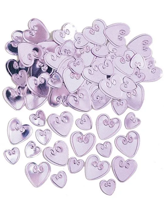 Confetis corazones lilas relieve : Decoración, y disfraces ...